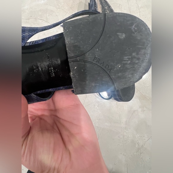 Prada leather and canvas pointy toe flats size 37 - Picture 4 of 5